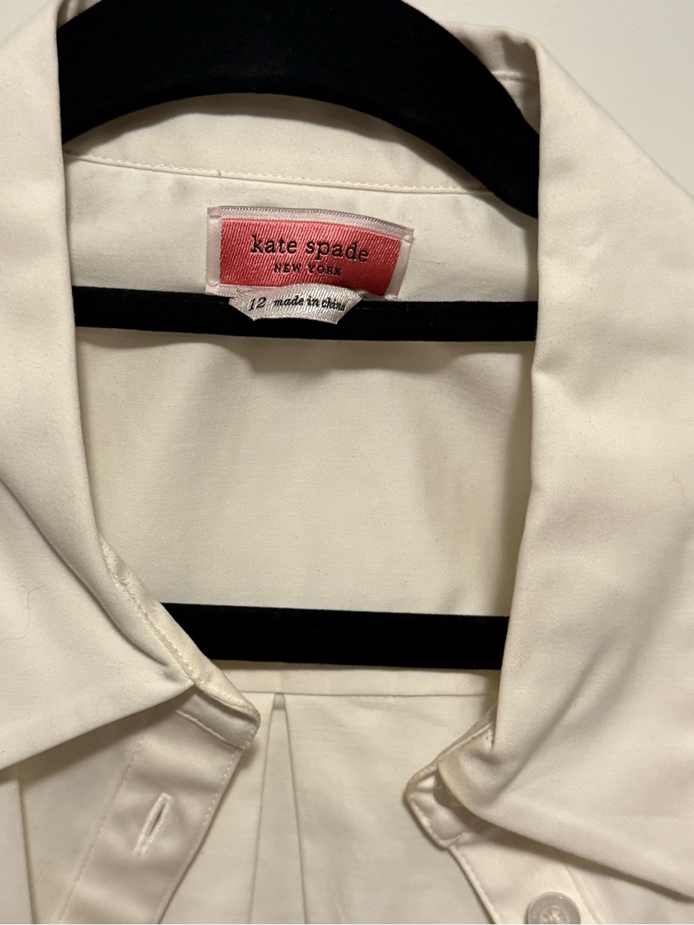 kate spade Ivory Feather-Cuff Button Down Shirt - Picture 3 of 4